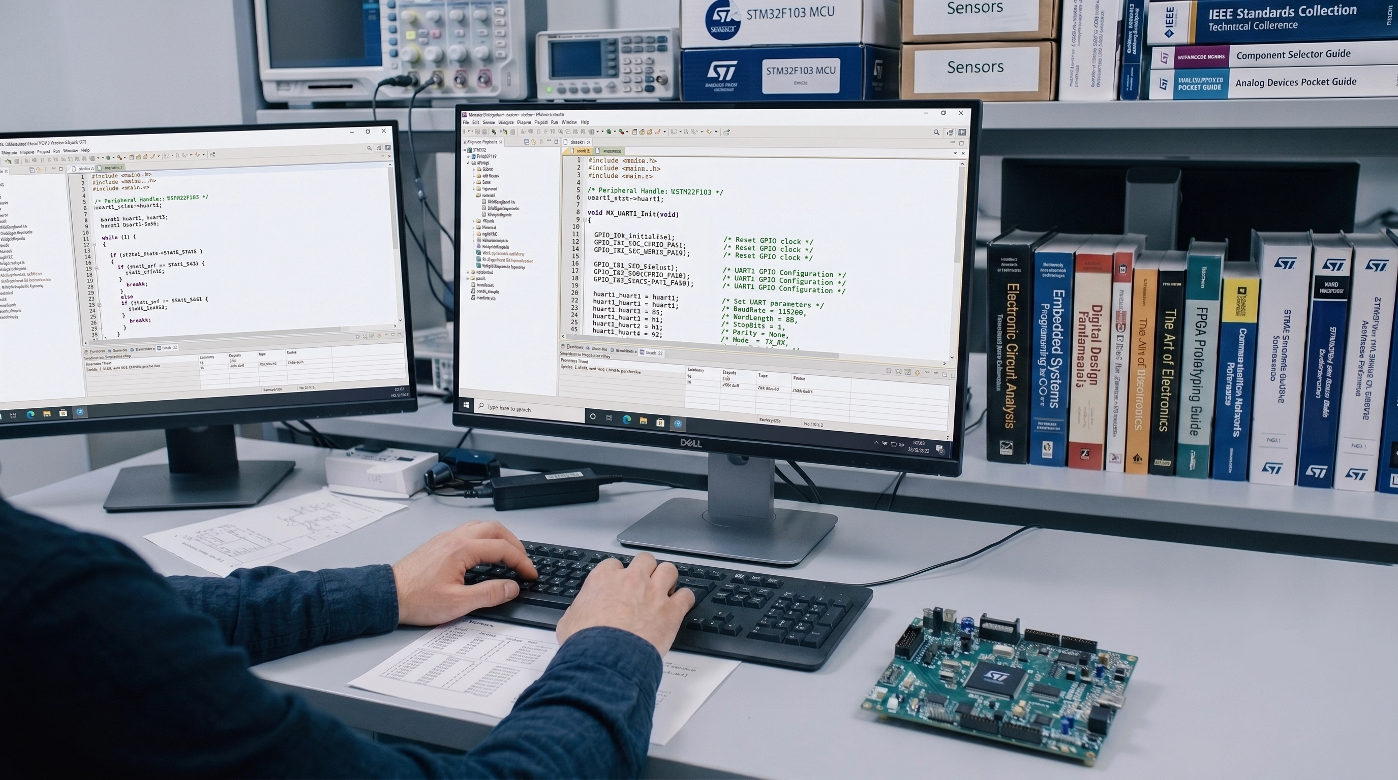 Code-Editor mit Firmware-Programmierung für Embedded Systems